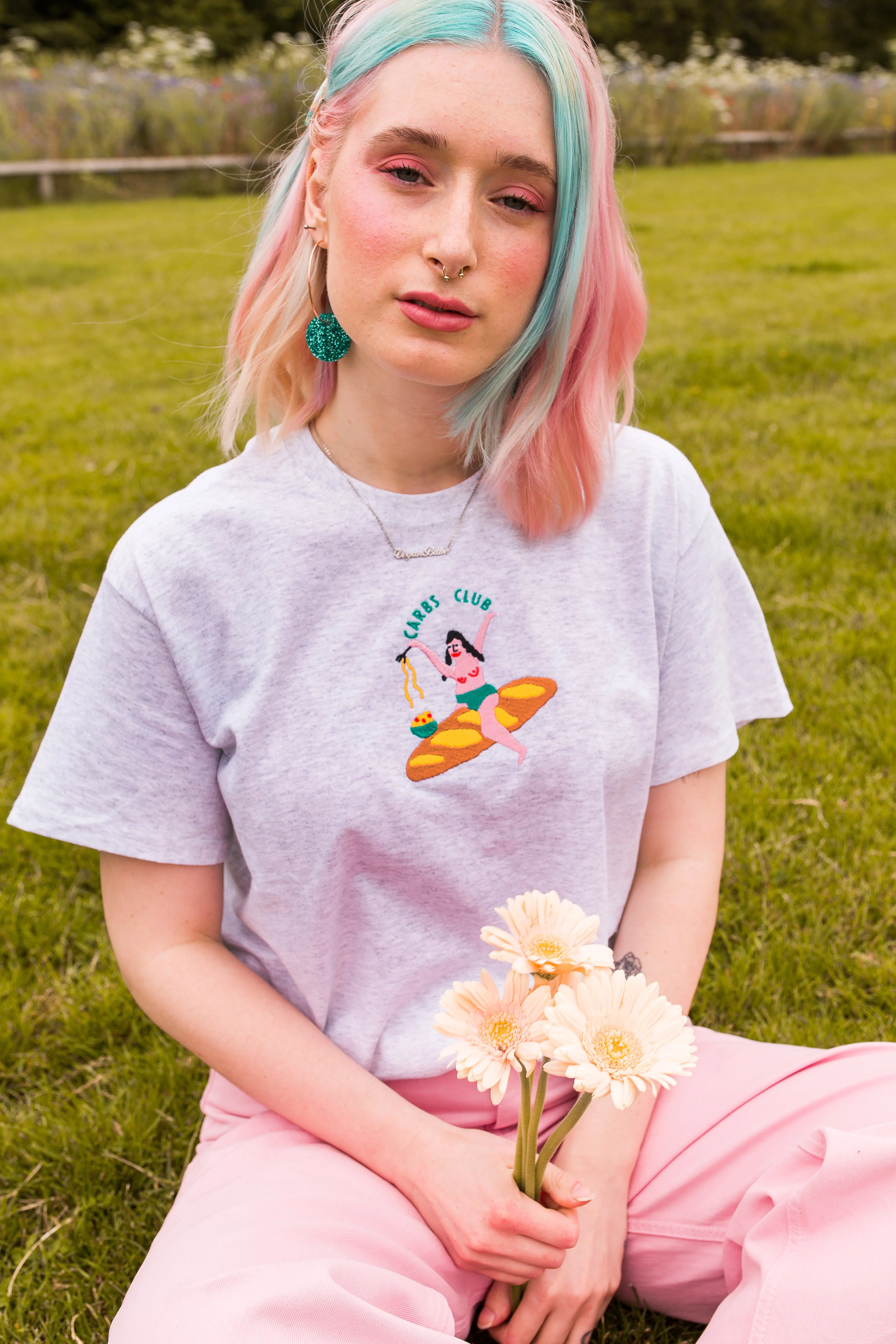 Carbs Club Embroidered T-Shirt - Image 7
