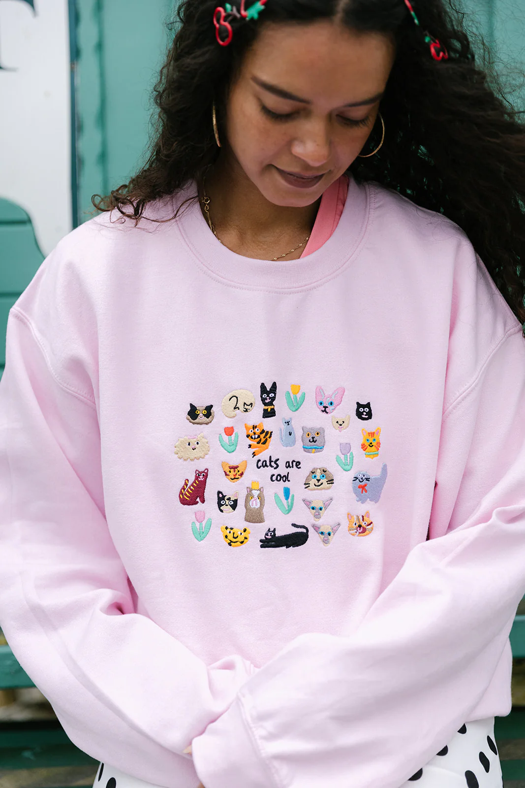 Cats Are Cool Embroidered Sweatshirt - Image 10