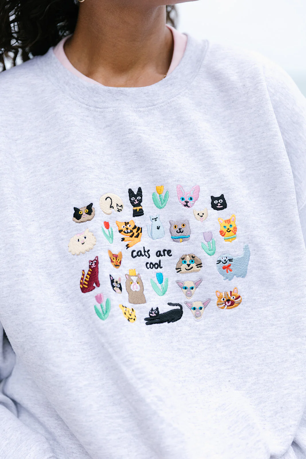 Cats Are Cool Embroidered Sweatshirt - Image 2