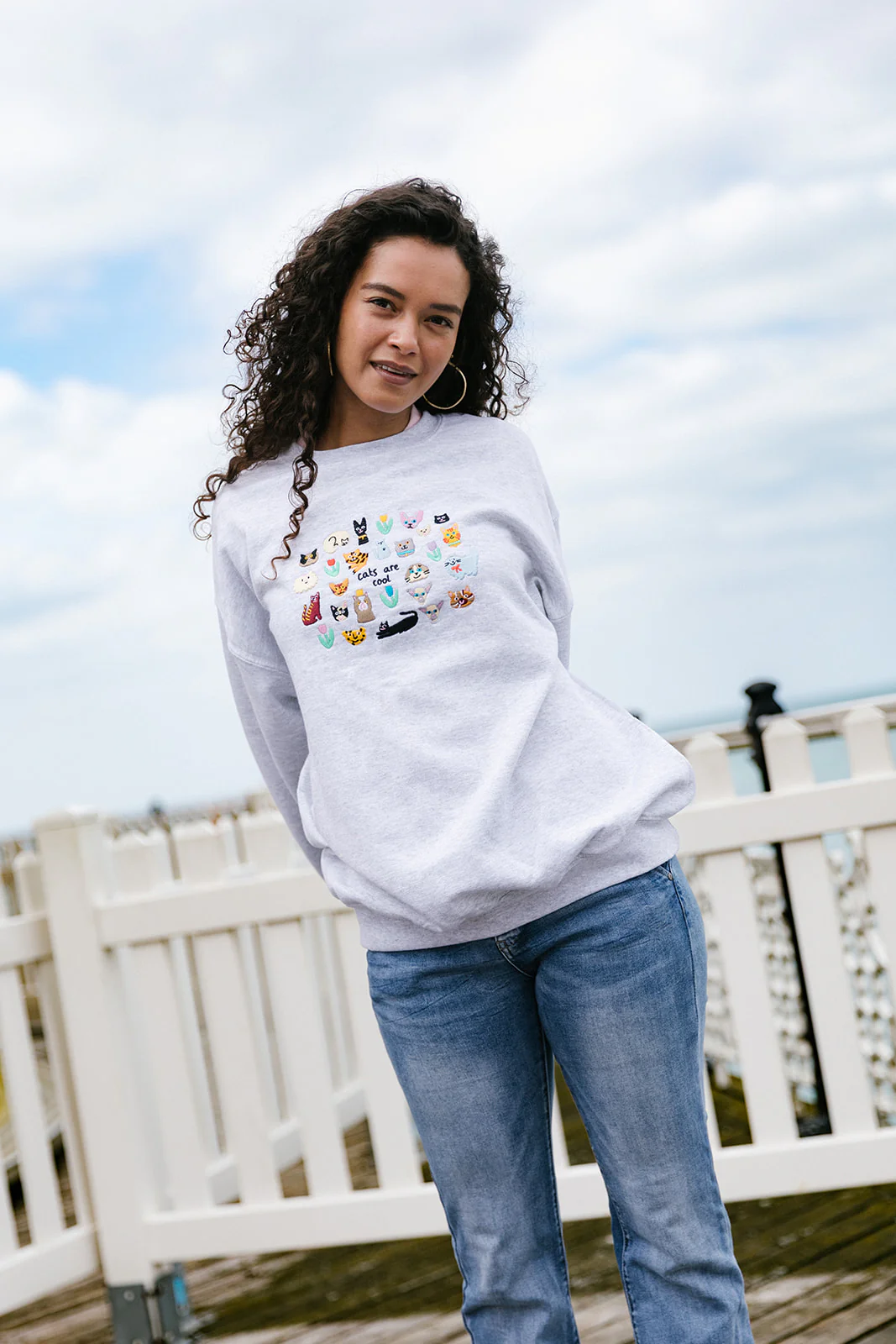 Cats Are Cool Embroidered Sweatshirt - Image 6