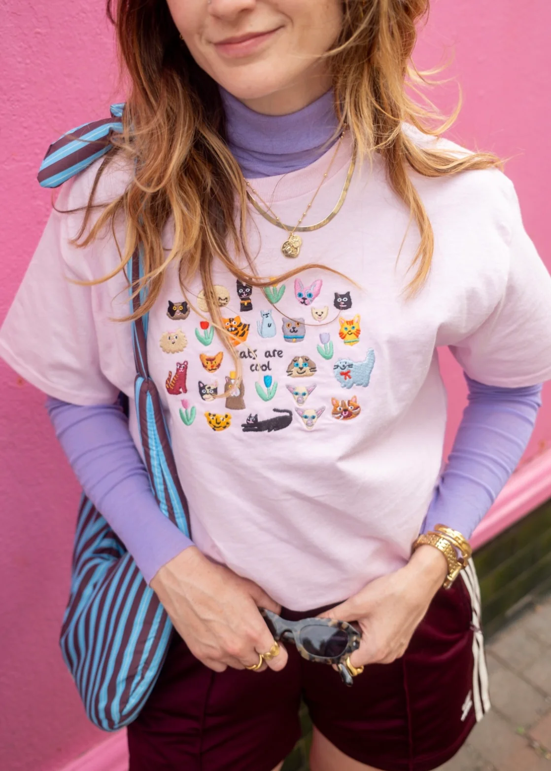 Cats Are Cool Embroidered T-Shirt - Image 4