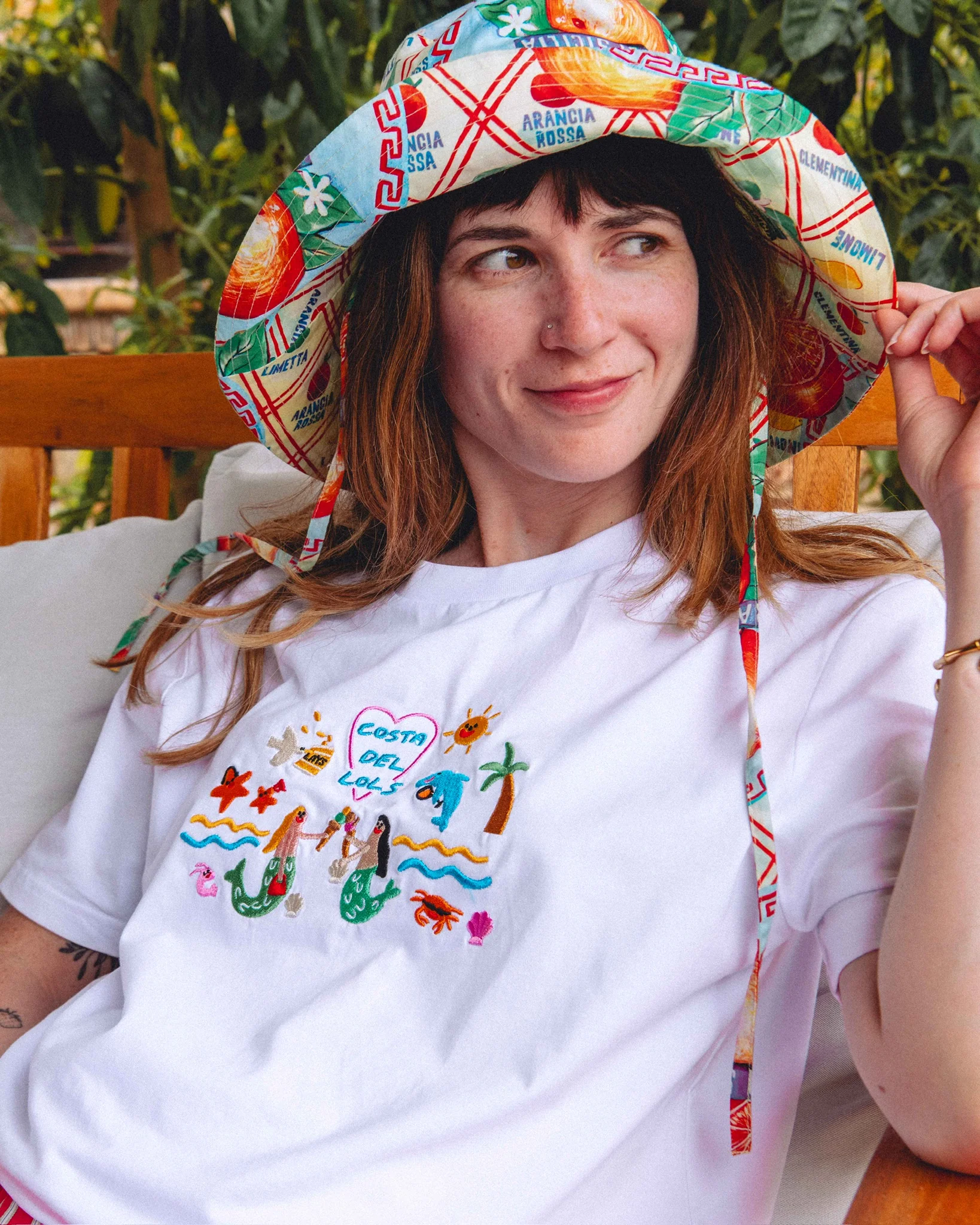 Costa Del Lols Embroidered Organic T-Shirt - Image 10