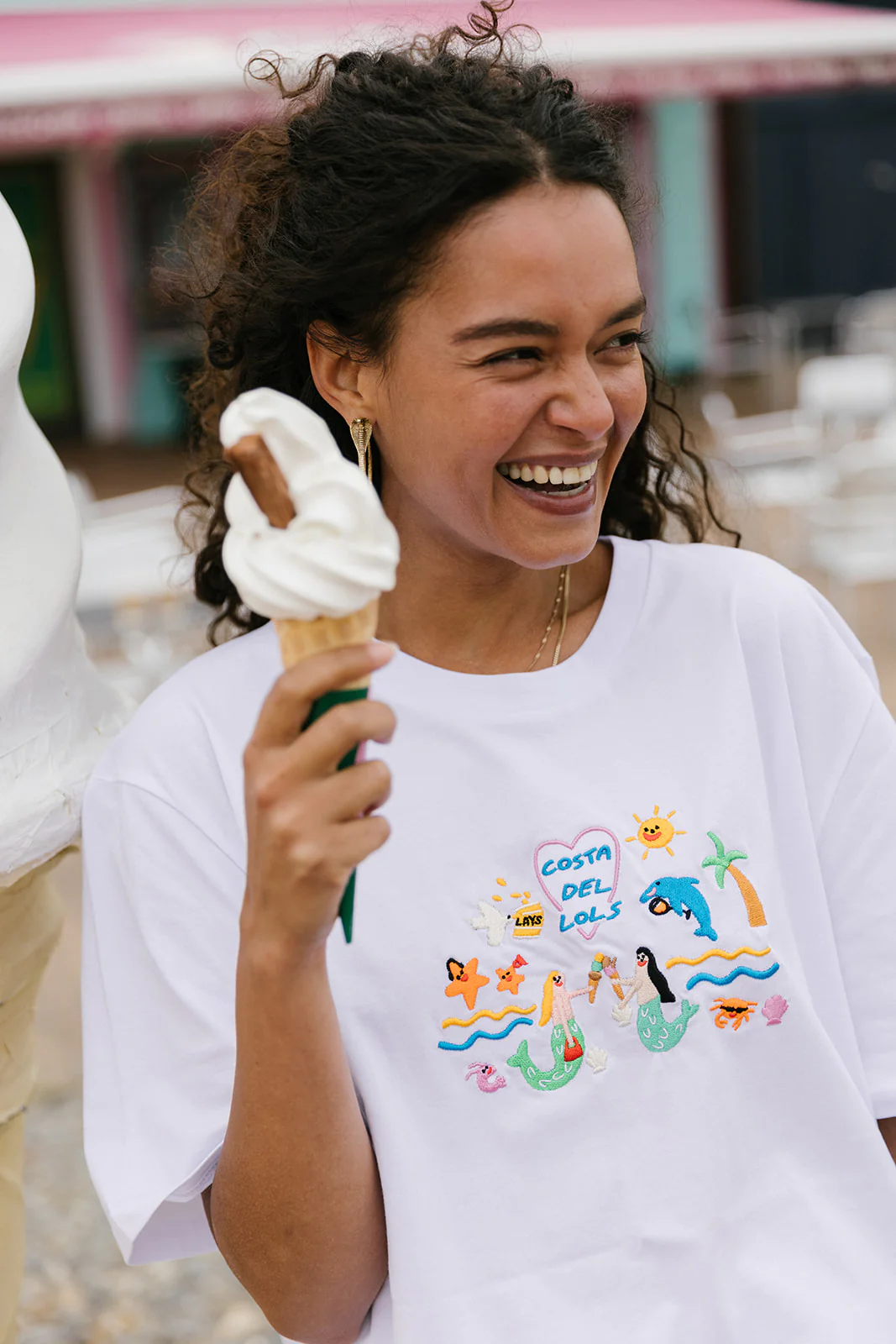 Costa Del Lols Embroidered Organic T-Shirt - Image 12
