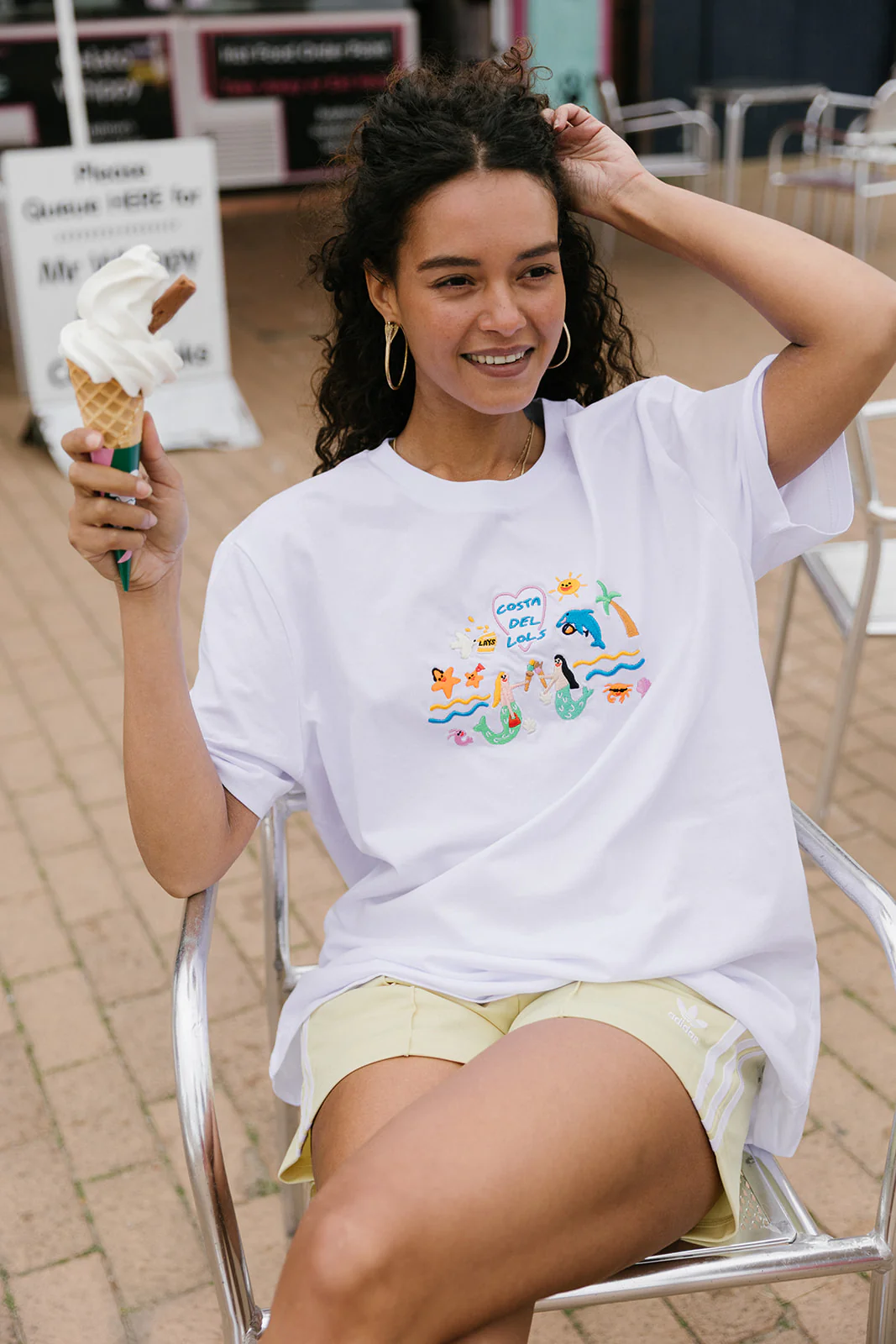 Costa Del Lols Embroidered Organic T-Shirt - Image 6