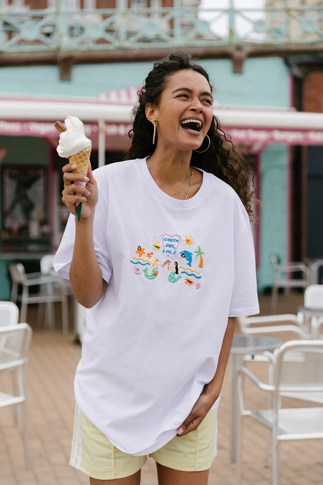 Costa Del Lols Embroidered Organic T-Shirt - Image 7