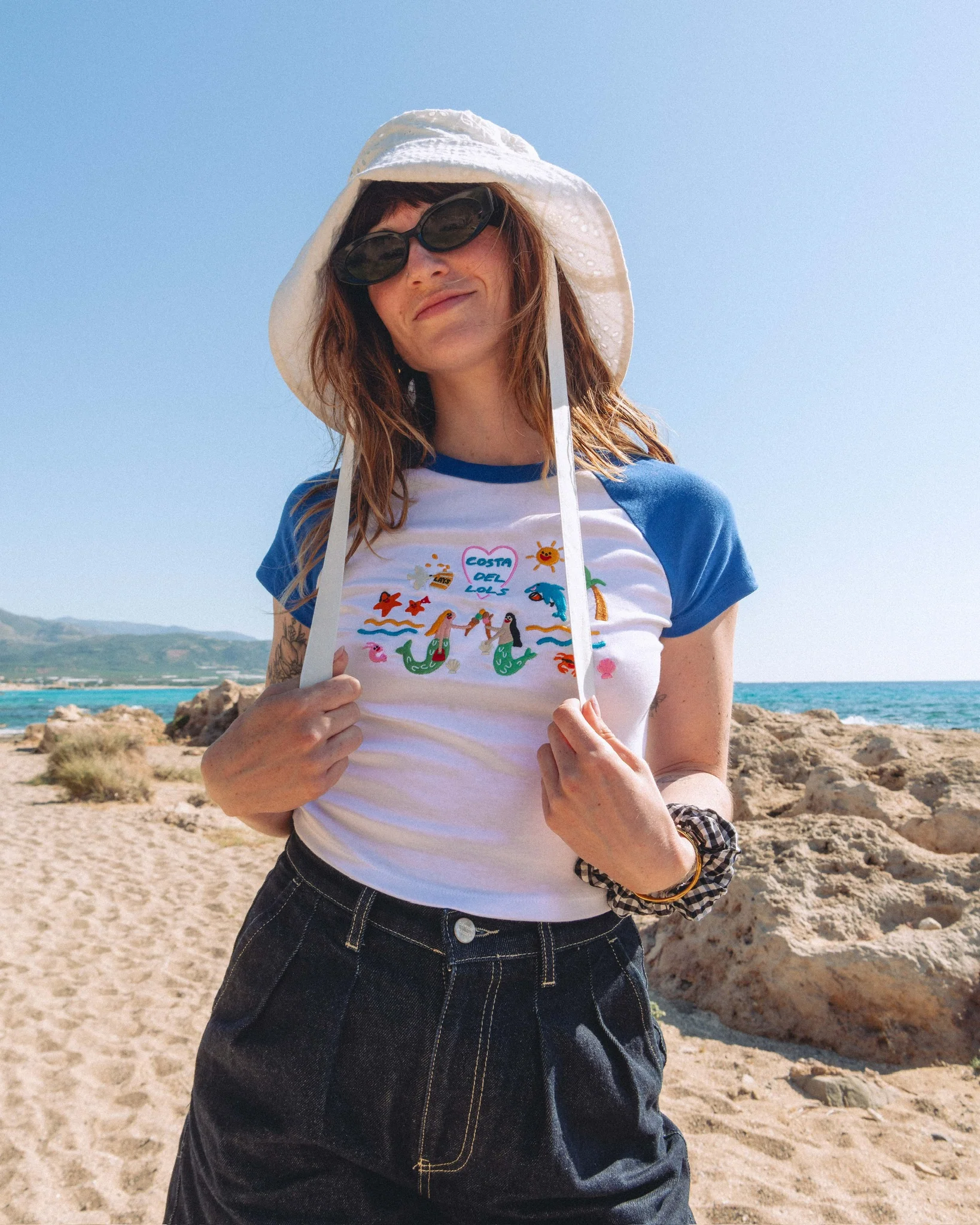 Costa Del Lols Embroidered Raglan Baby Tee - Image 5