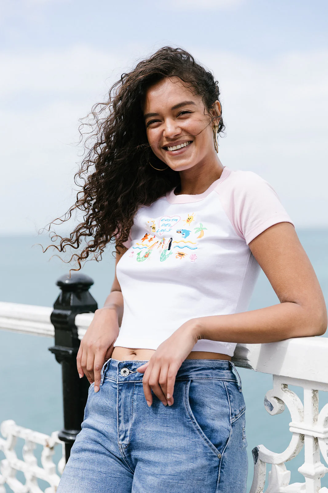Costa Del Lols Embroidered Raglan Baby Tee - Image 9