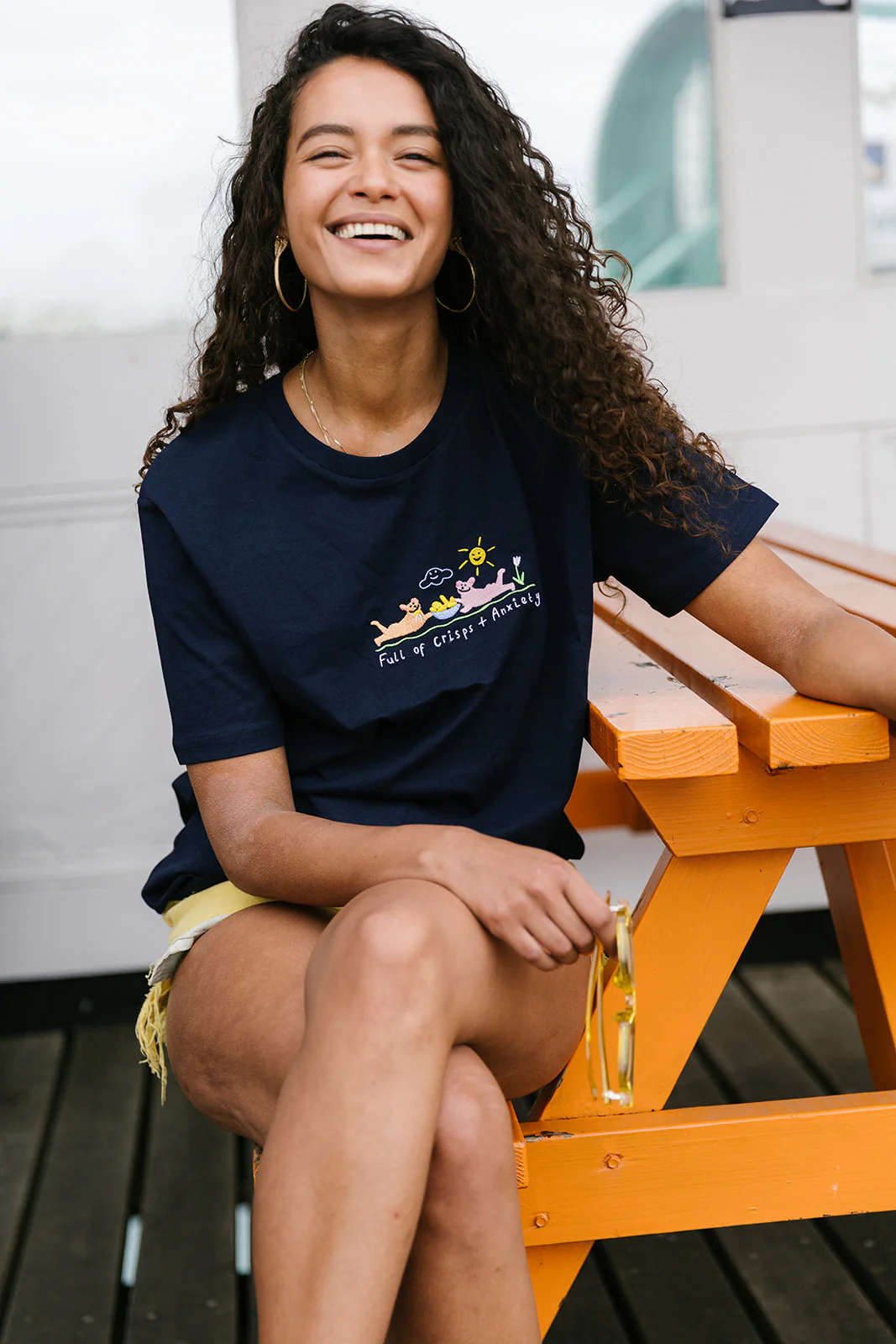 Crisps & Anxiety Embroidered Organic T-Shirt - Image 12