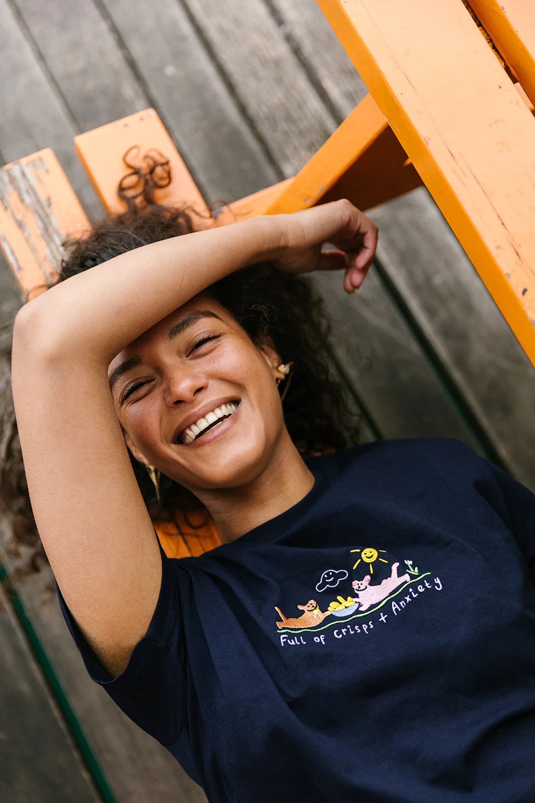 Crisps & Anxiety Embroidered Organic T-Shirt - Image 13