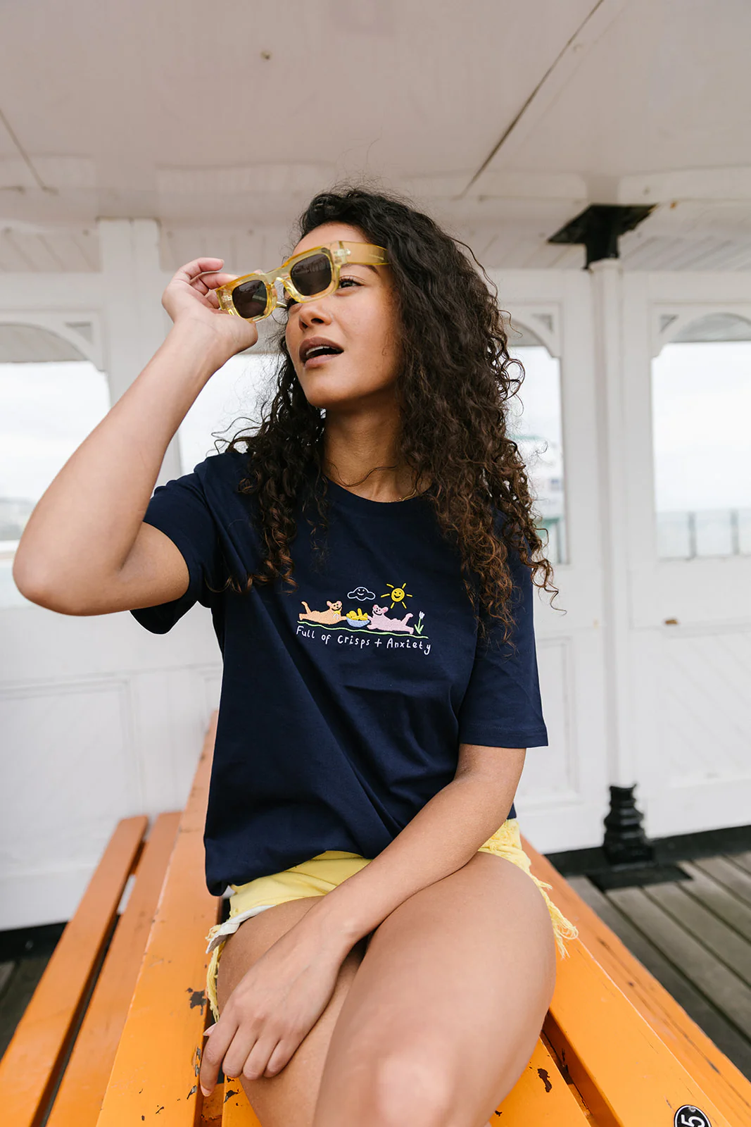 Crisps & Anxiety Embroidered Organic T-Shirt - Image 16
