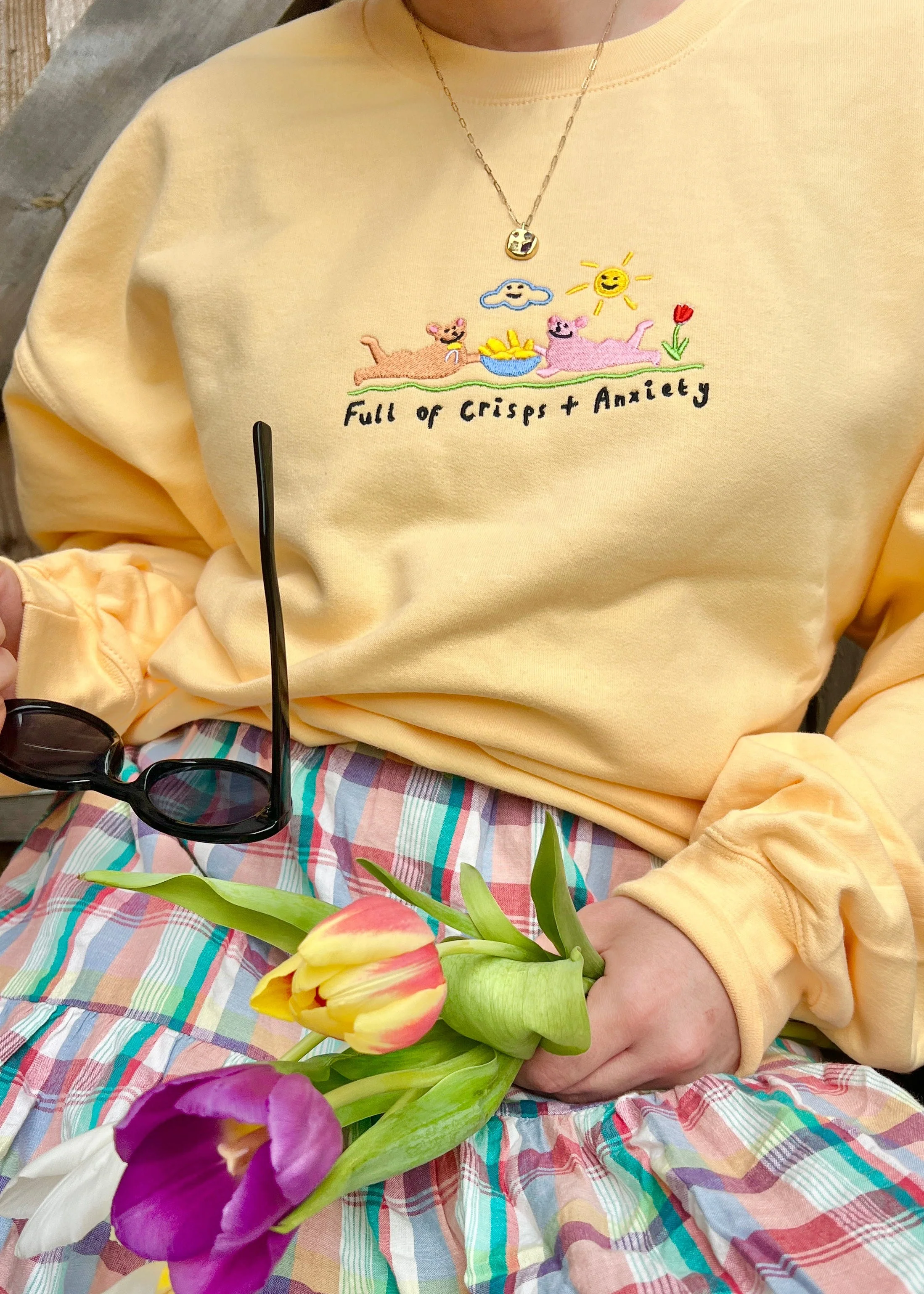 Crisps & Anxiety Oversized Sweatshirt - Image 3