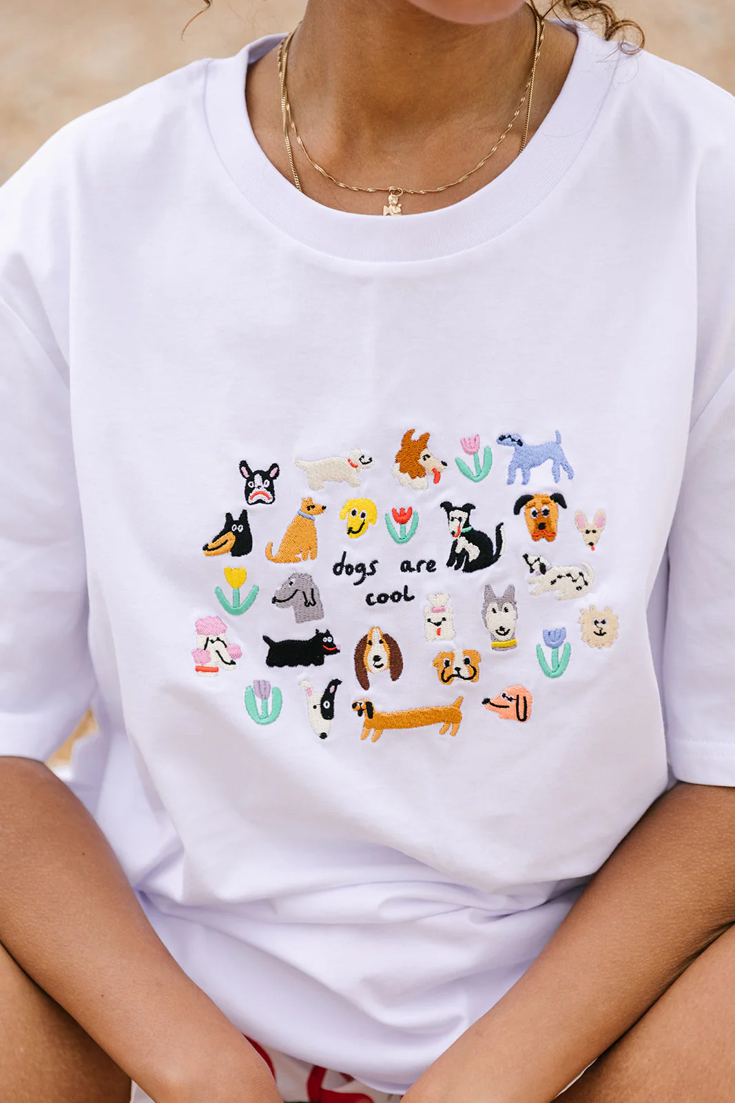 Dogs Are Cool Embroidered T-Shirt - Image 7