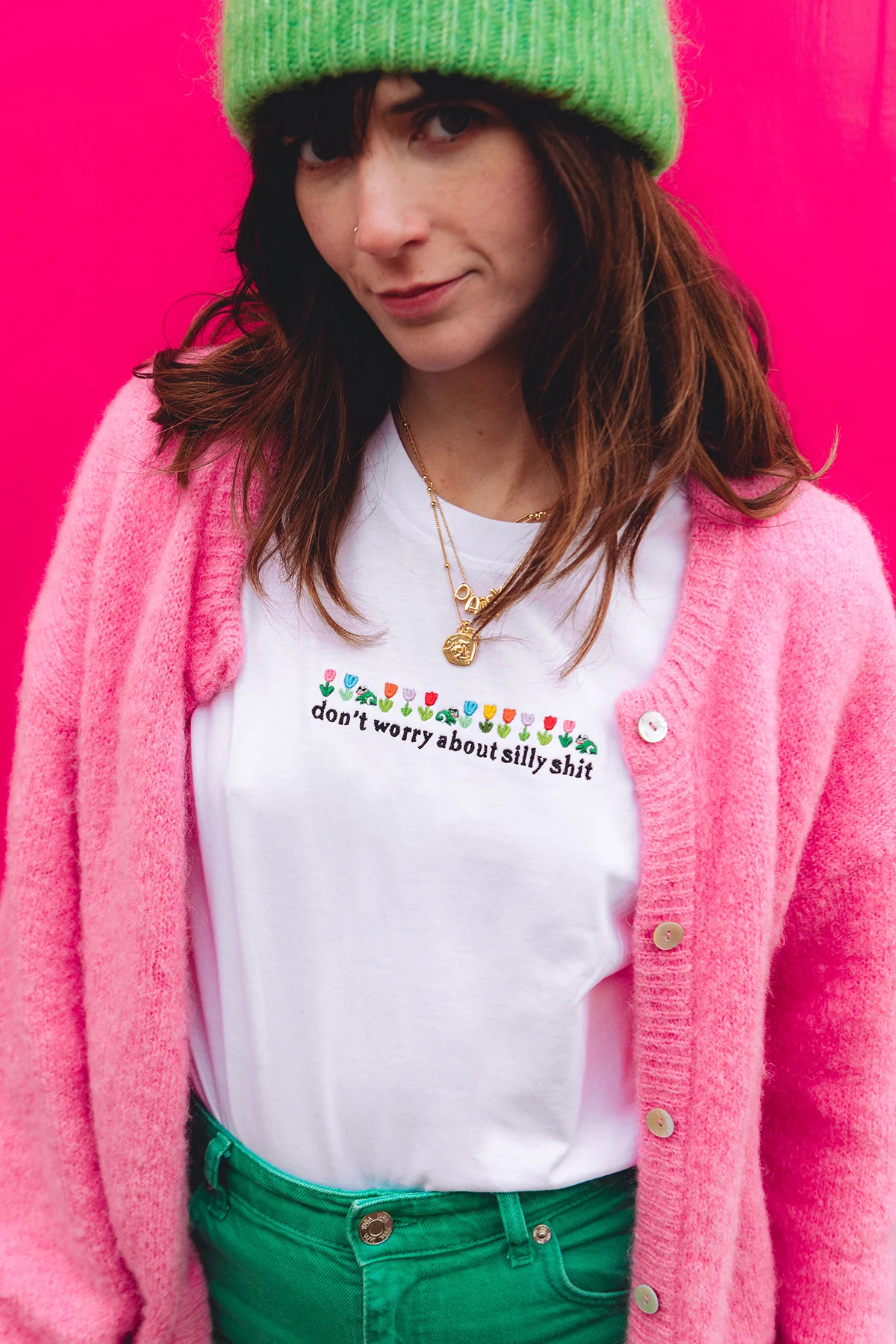 Don't Worry About Silly Shit Embroidered Organic T-Shirt - Image 10