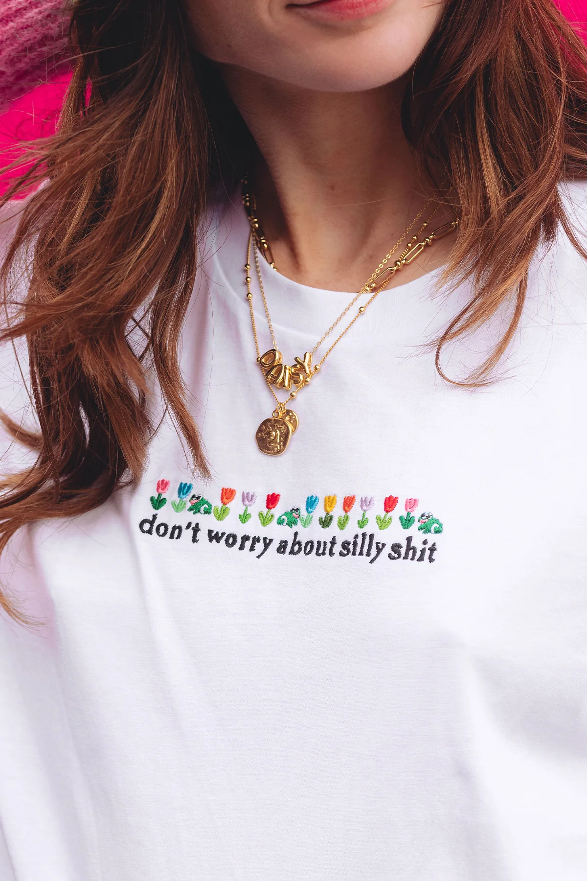 Don't Worry About Silly Shit Embroidered Organic T-Shirt - Image 6