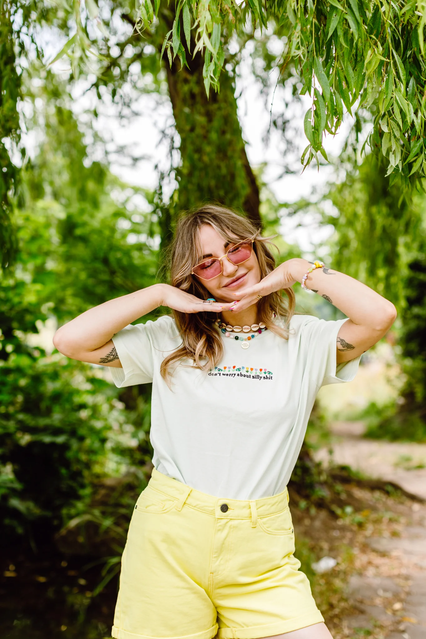 Don't Worry About Silly Shit Embroidered Organic T-Shirt - Image 7