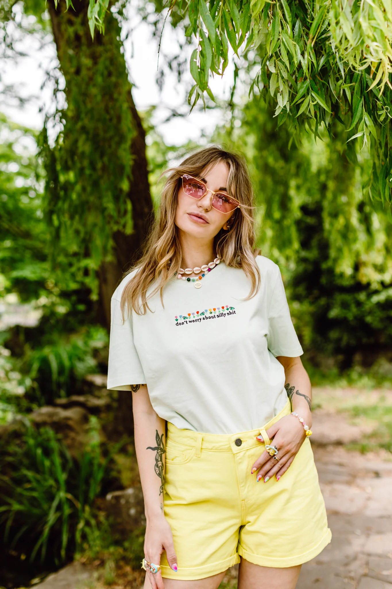 Don't Worry About Silly Shit Embroidered Organic T-Shirt - Image 8