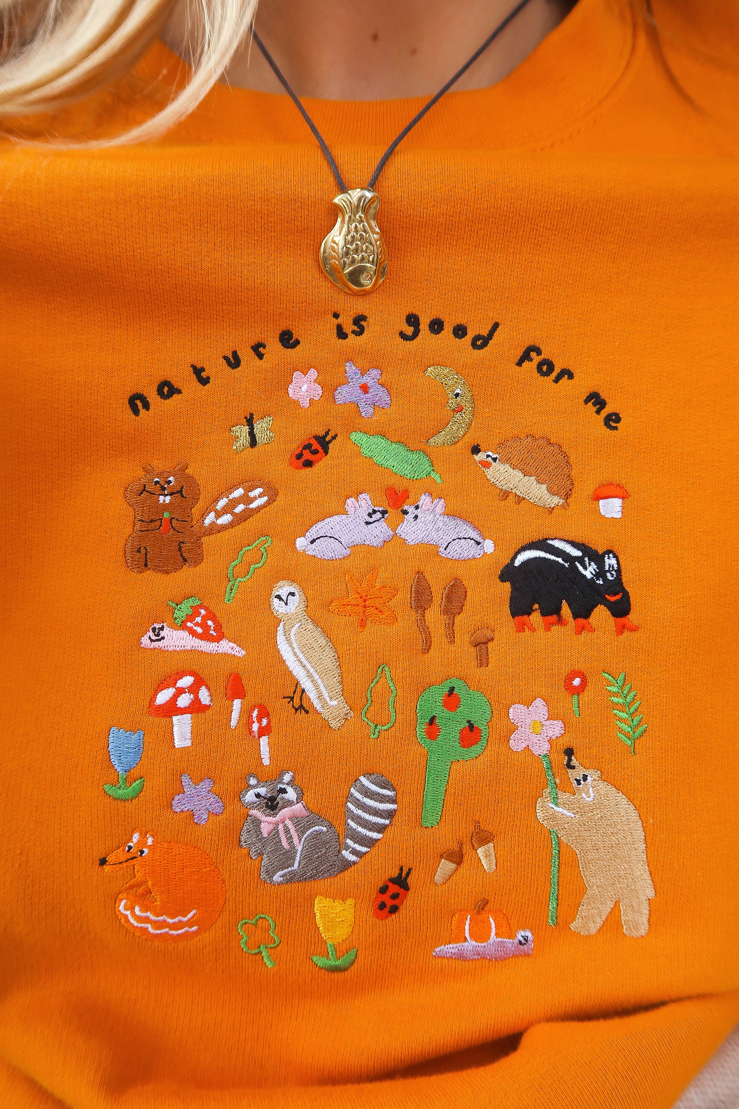 Nature Is Good For Me Embroidered Sweatshirt - Image 16