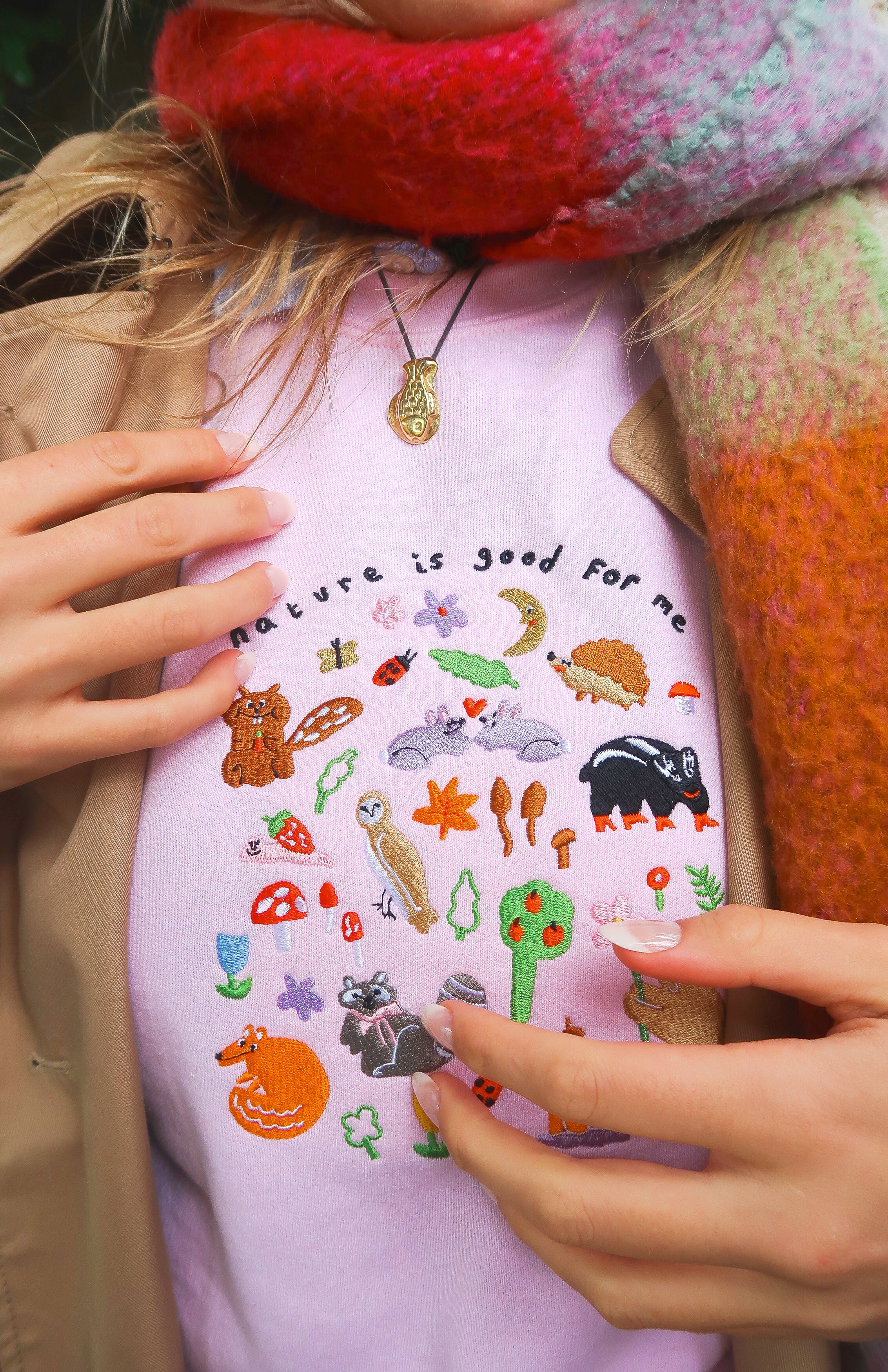 Nature Is Good For Me Embroidered Sweatshirt - Image 3