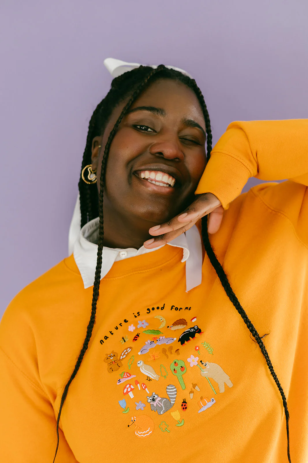 Nature Is Good For Me Embroidered Sweatshirt - Image 4