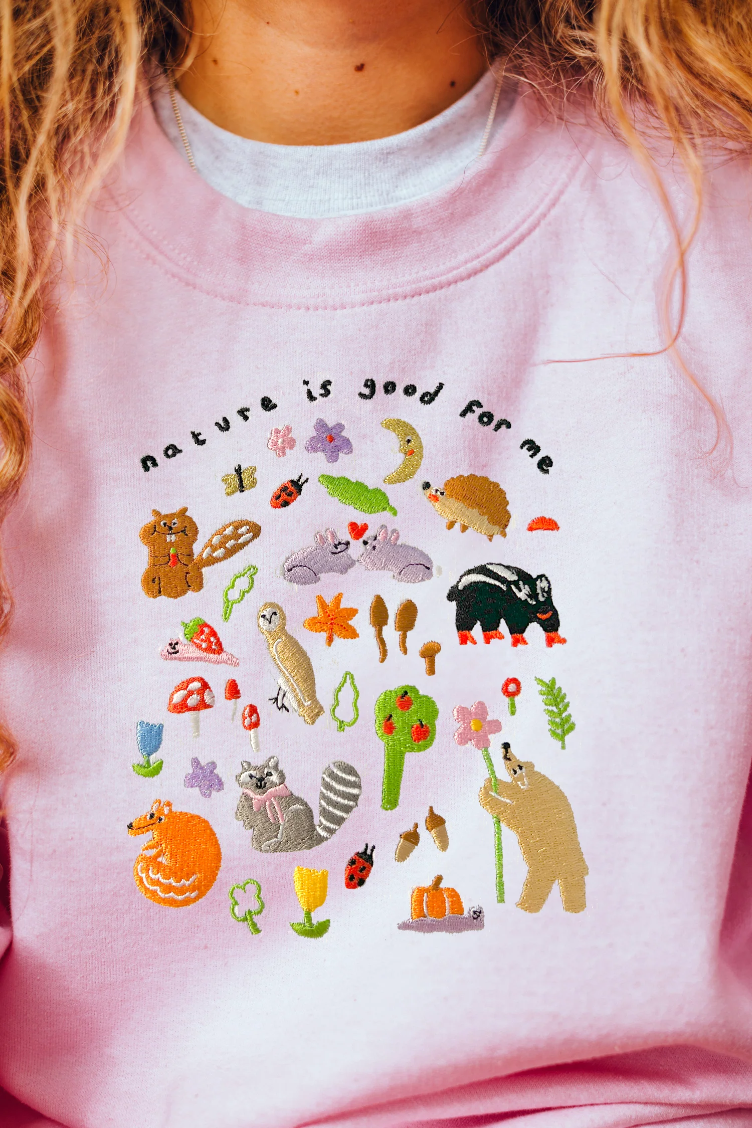 Nature Is Good For Me Embroidered Sweatshirt - Image 9