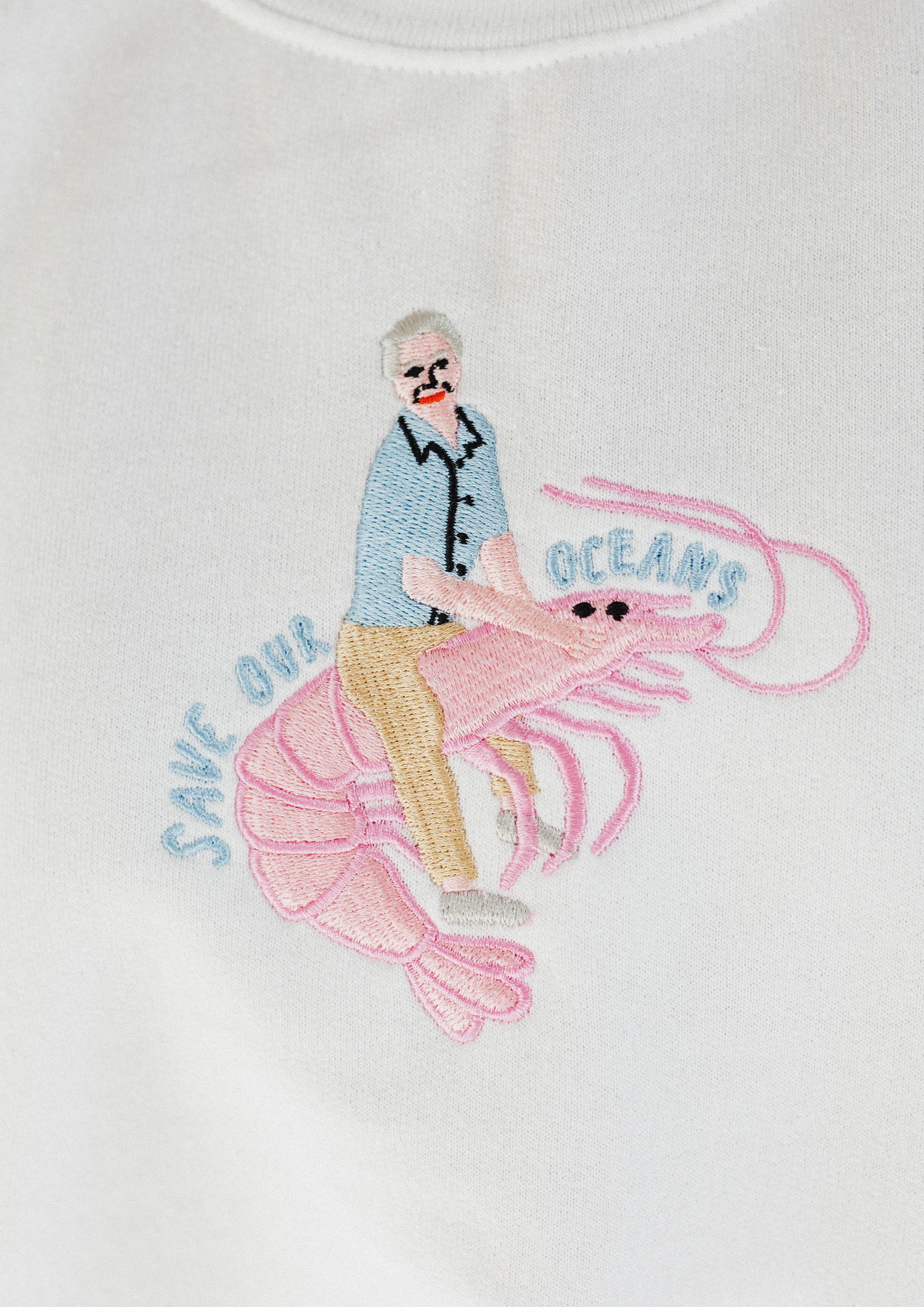 David Attenborough Save Our Oceans Embroidered Sweatshirt - Image 9