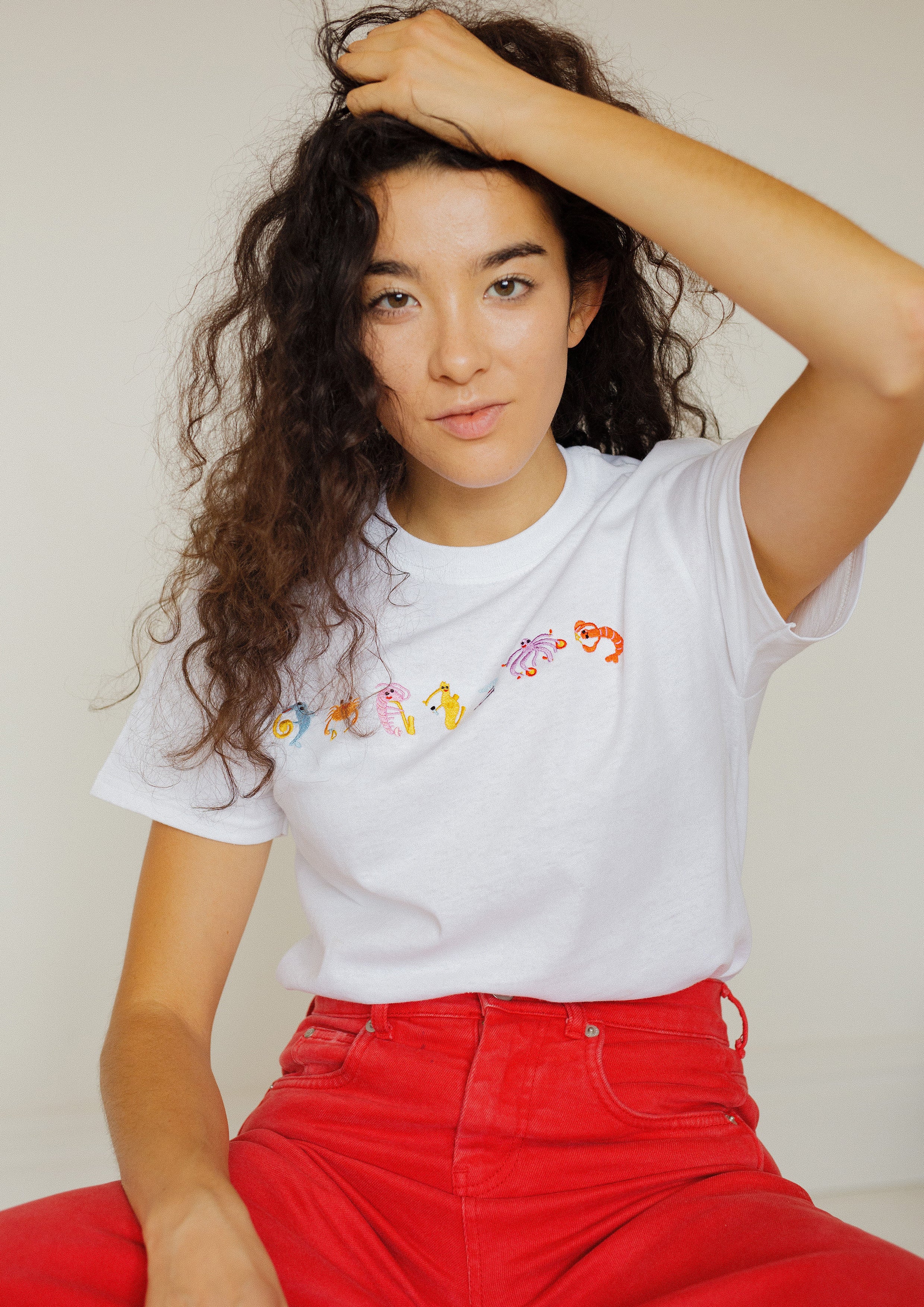 Seafood Medley Embroidered T-Shirt - Image 3