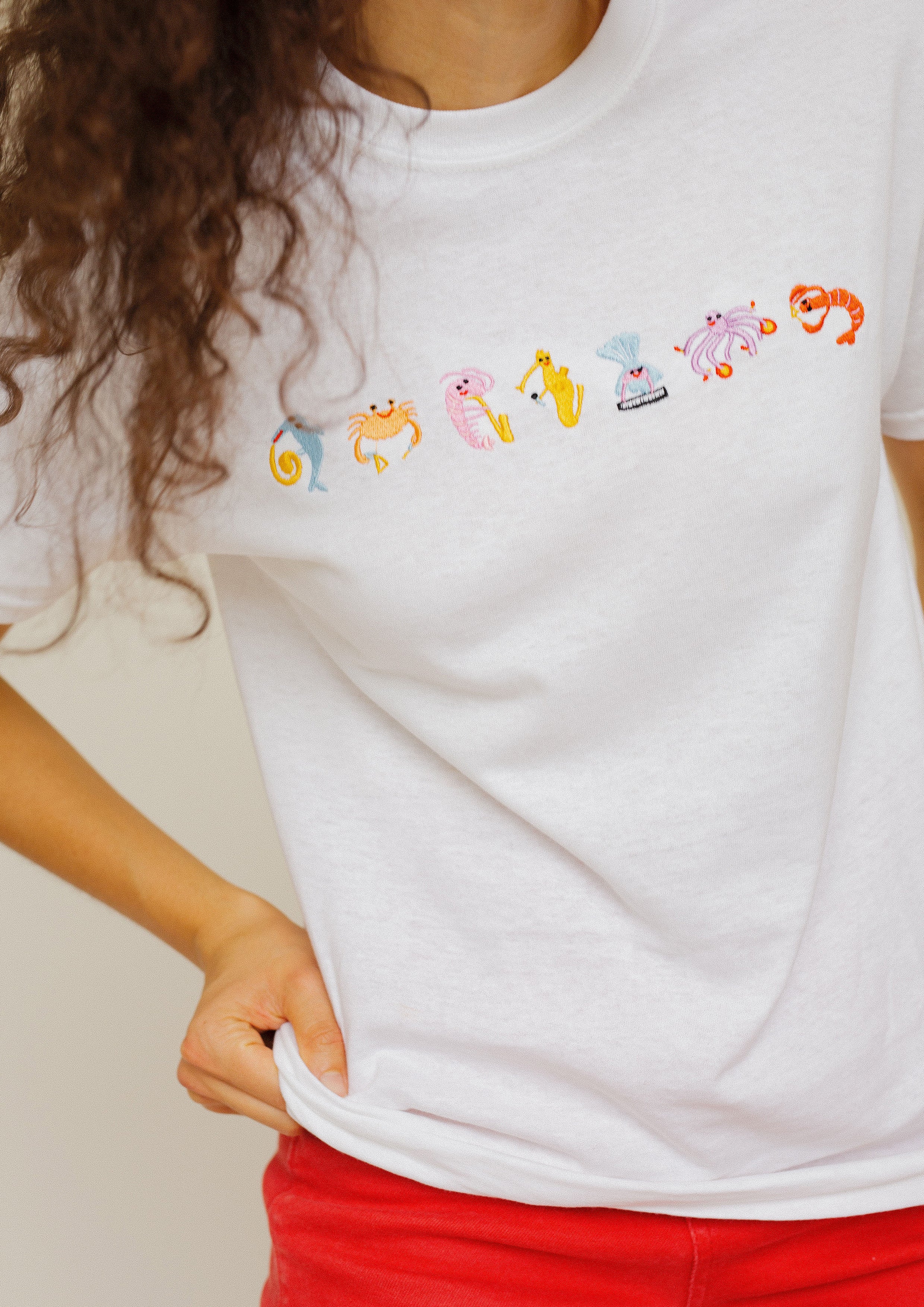 Seafood Medley Embroidered T-Shirt - Image 8