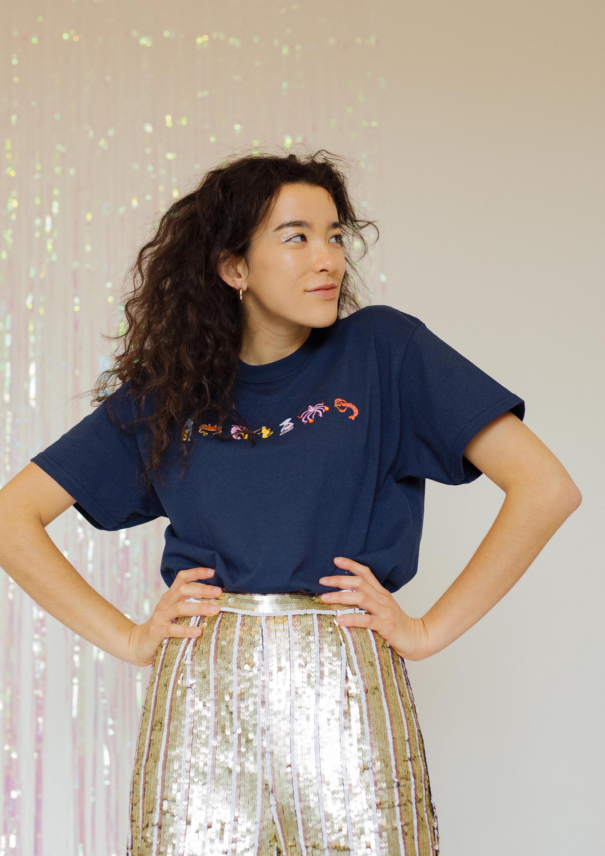 Seafood Medley Embroidered T-Shirt - Image 9