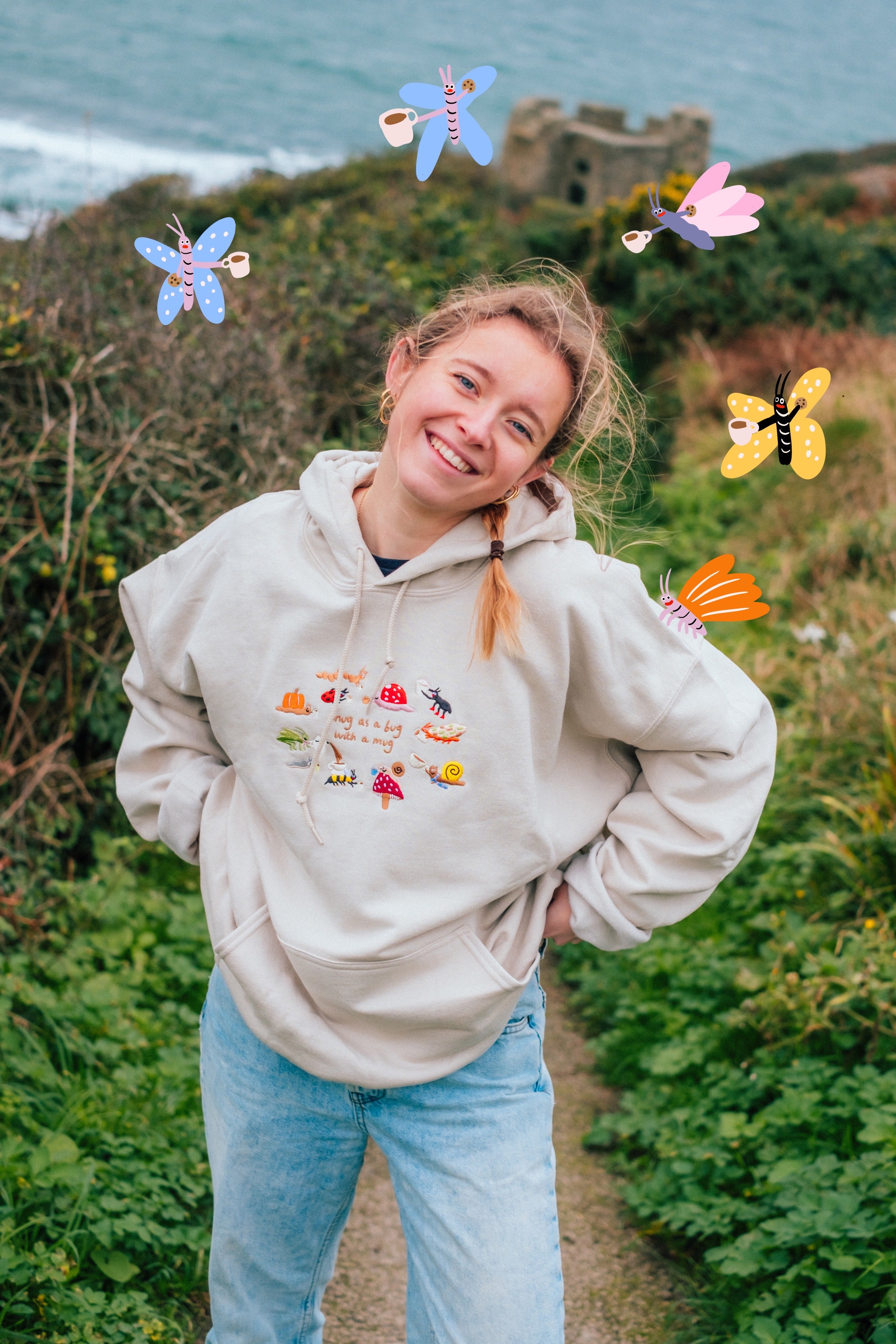 Snug as a Bug Embroidered Hoodie