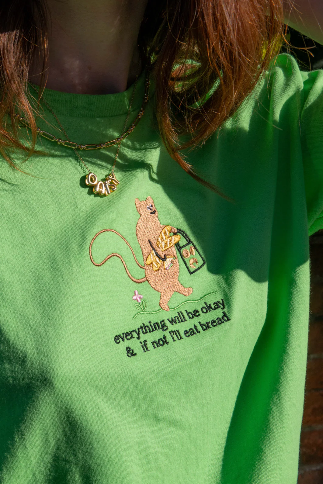 Squirrel & Bread Embroidered T-Shirt - Image 11