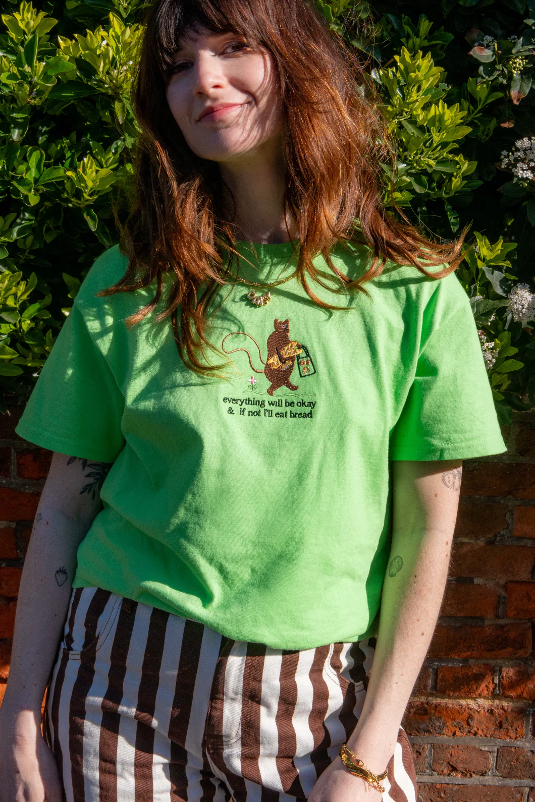 Squirrel & Bread Embroidered T-Shirt - Image 12