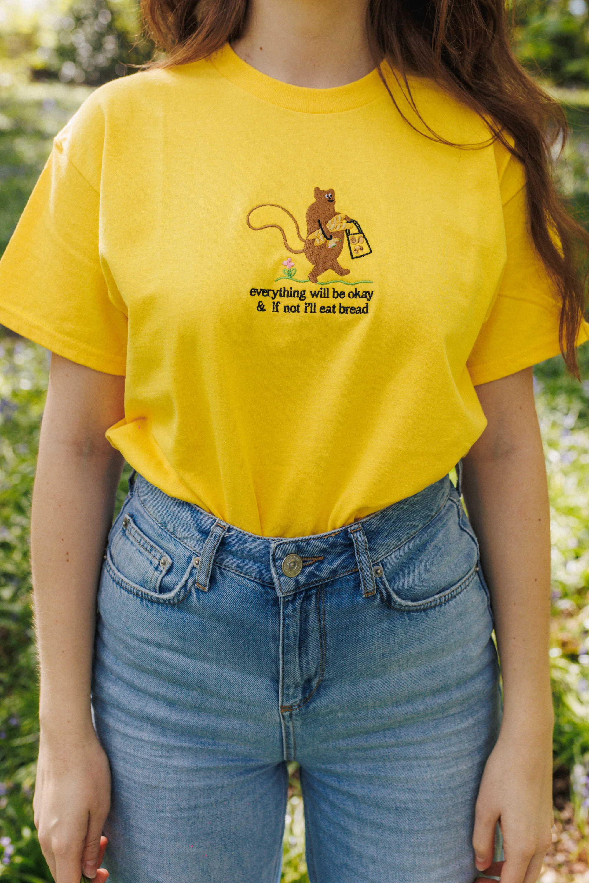 Squirrel & Bread Embroidered T-Shirt - Image 6