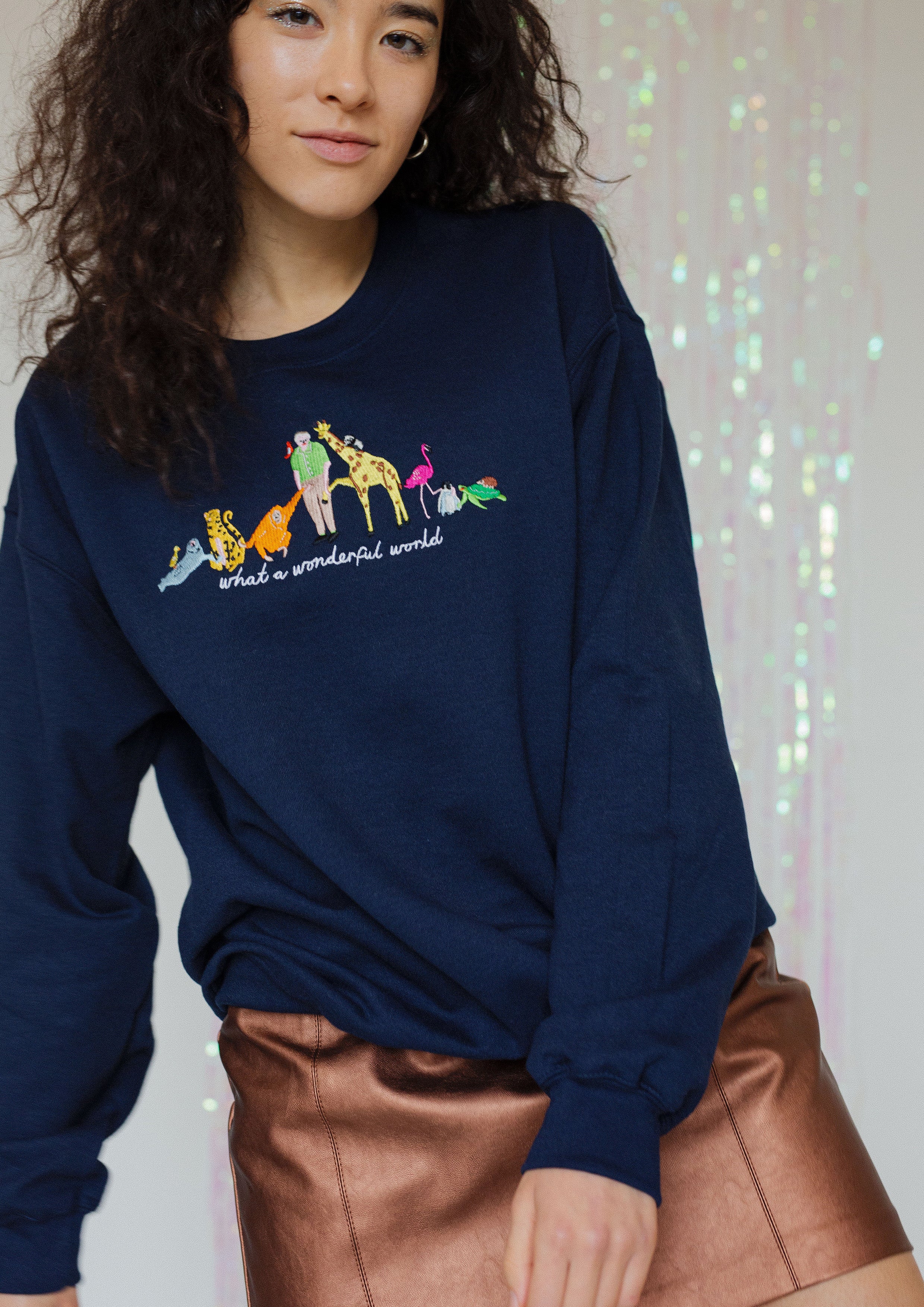 David Attenborough What A Wonderful World Embroidered Sweatshirt - Image 16