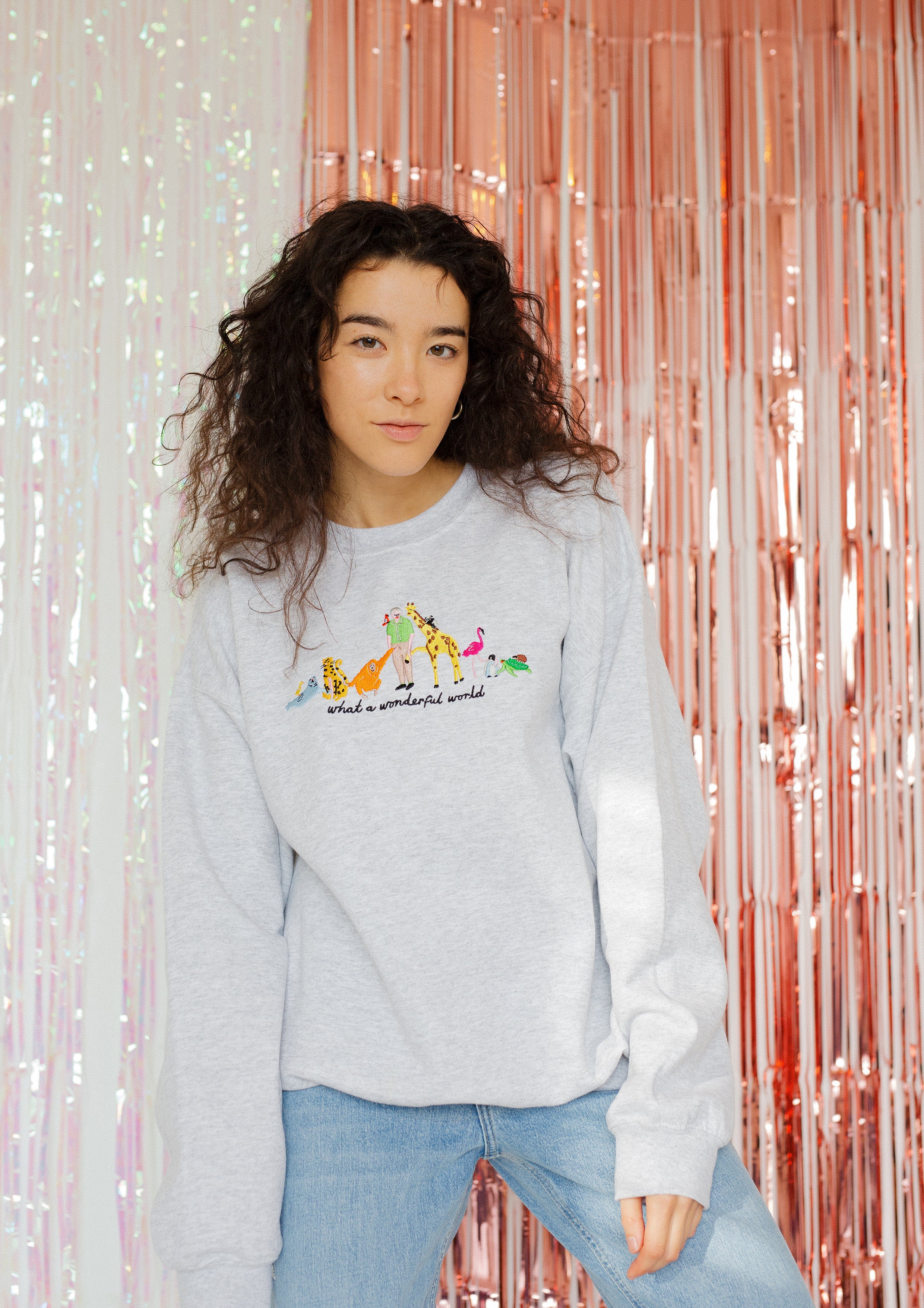David Attenborough What A Wonderful World Embroidered Sweatshirt - Image 21