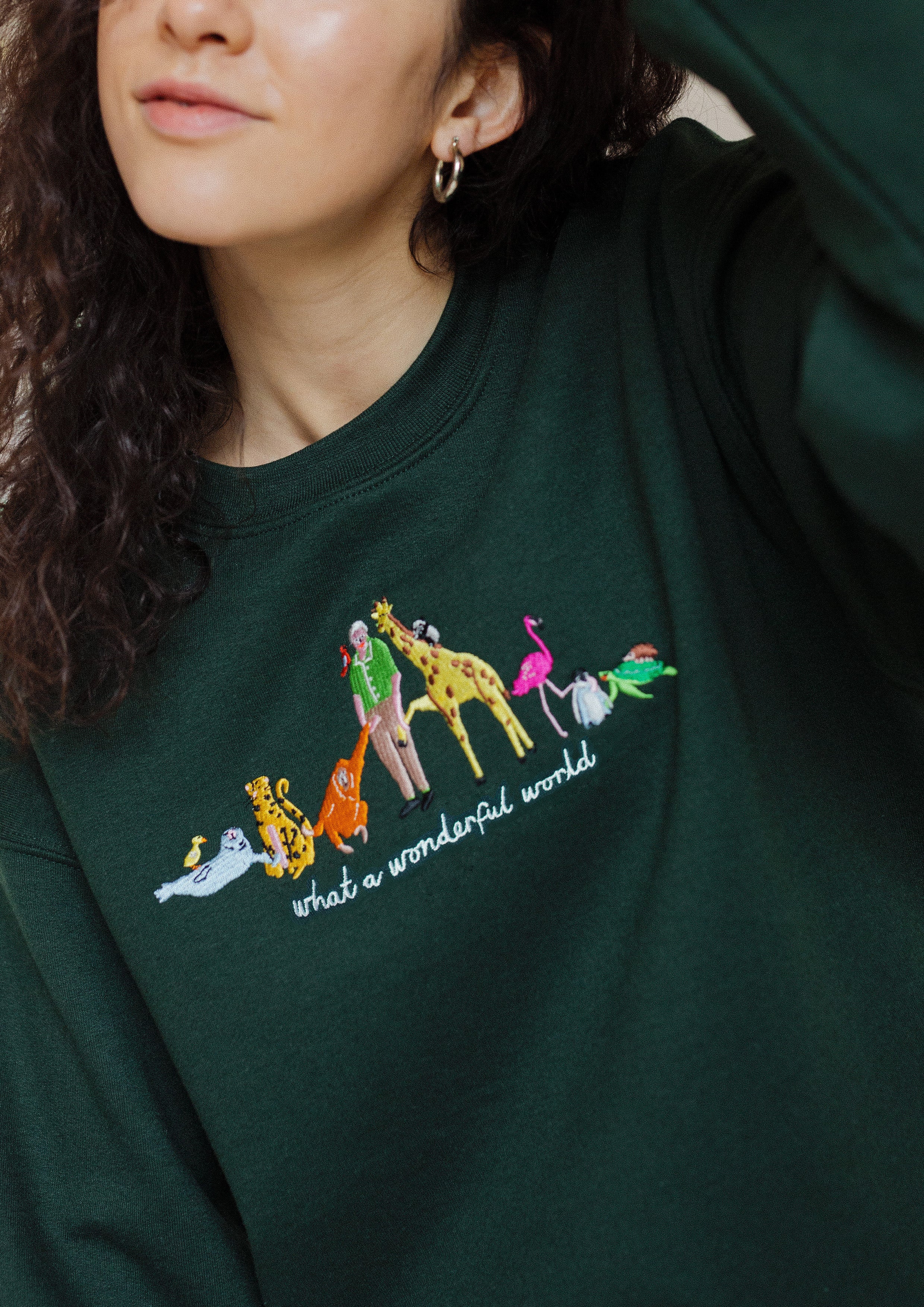 David Attenborough What A Wonderful World Embroidered Sweatshirt - Image 22
